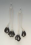 sterling silver and black neoprene earrings