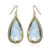 gold and aqua glass bead earrings