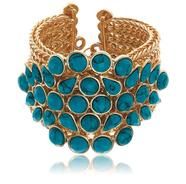 gold and faceted turquoise cuff bracelet