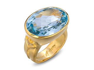 24K gold vermeil and blue topaz cocktail ring