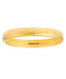 hammered gold and crystal bracelet