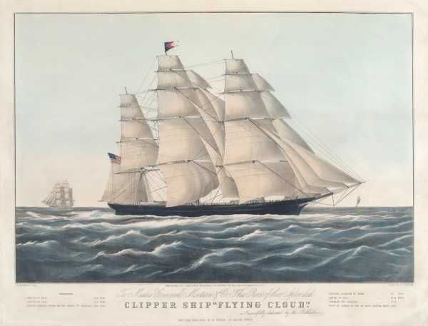 clipper sailing ship at sea