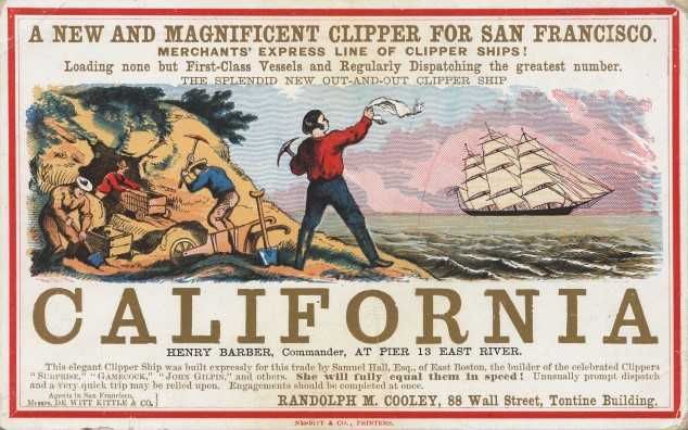 sailing card for clipper ship