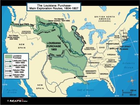 map of land included in the Louisiana Purchase