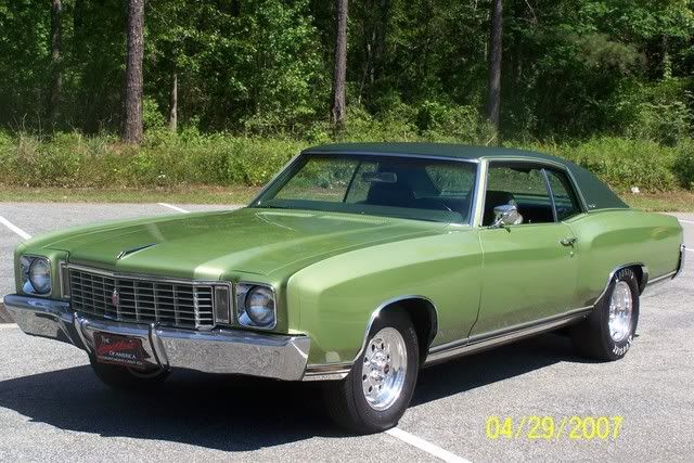 1972 Monte Carlo Gulf Green Family owned since new 373 gear