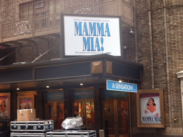 MAMMA MIA! marquee is up at the Broadhurst