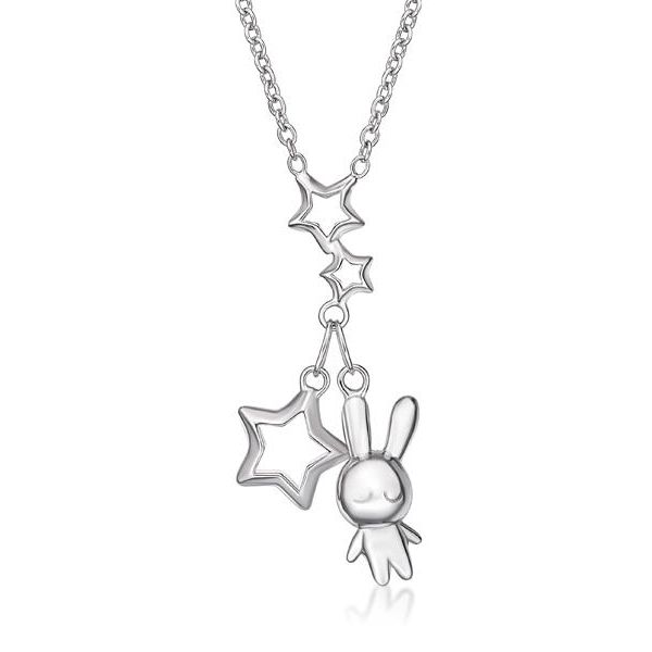 Bunny and Stars Silver Necklace