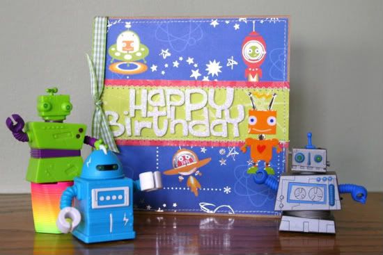 "Happy Birthday" robot card by