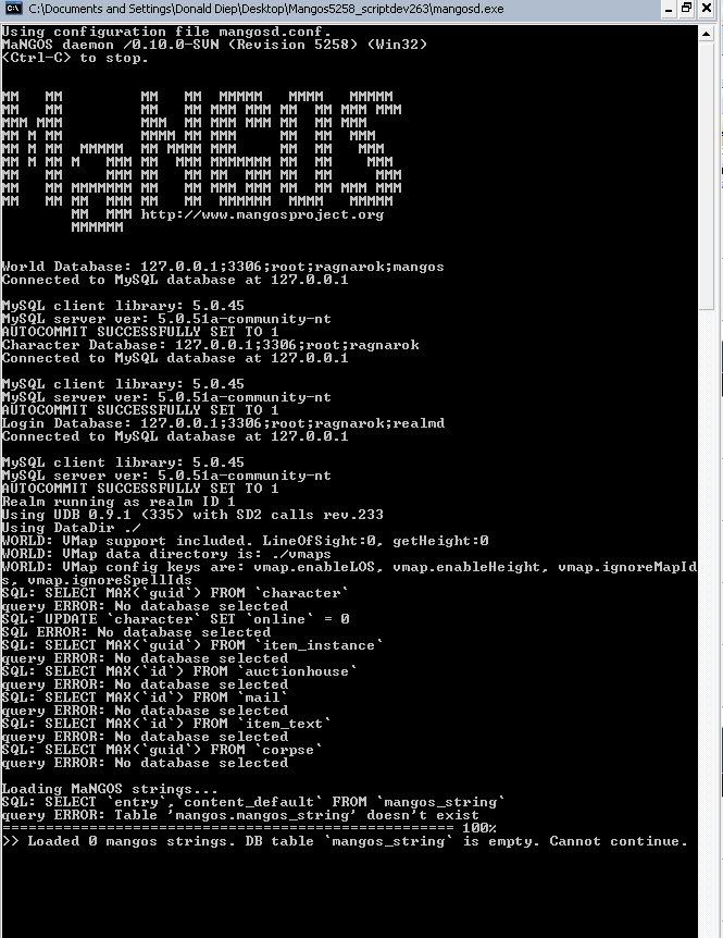 Infinity - [ManGos]Mangos string error - RaGEZONE Forums