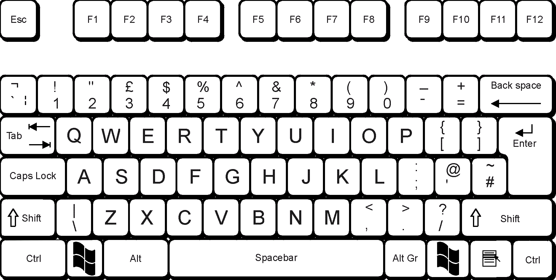 Free Printable Computer Keyboard Template Printable Templates