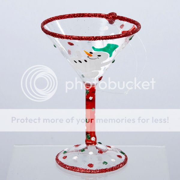 Kurt Adler Christmas Ornament Snowman Martini Glass