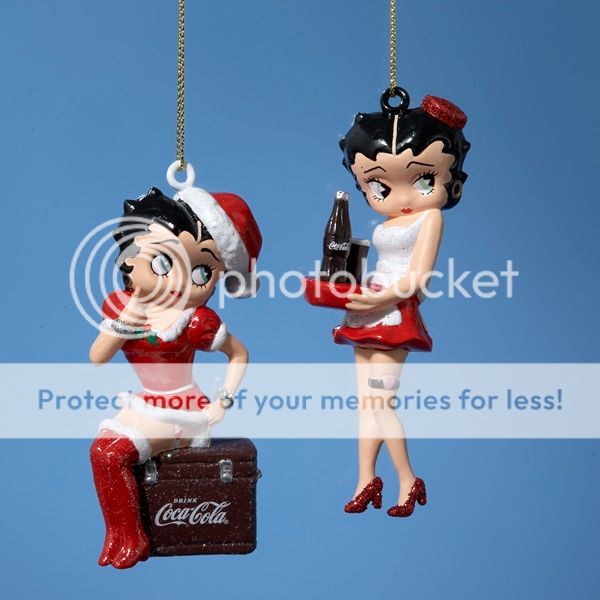 Set of 2 Kurt s Adler 4" Betty Boop Coca Cola Girl Christmas Ornaments CB1101