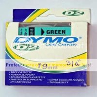 Dymo D2 61915 19mm Black/Green Label Cassette T1EF#  